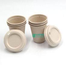 Wholesale Environmentally Biodegradable Sugarcane Bagasse Coffee Cups With Lid